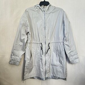 Calvin Klein Performance Reversible Windbreaker Hooded Jacket L Beige Silver‎